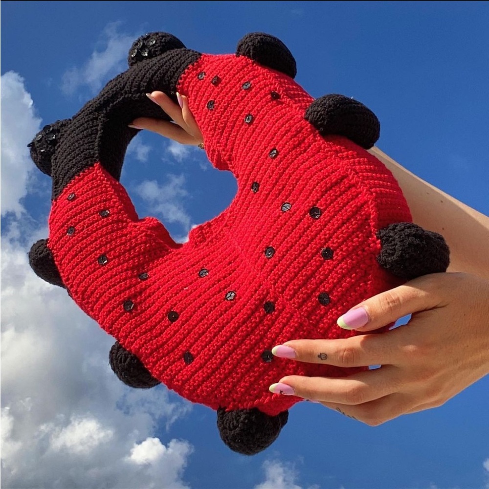 Lirika Matoshi Ladybug Crochet Shoulder Bag NWT